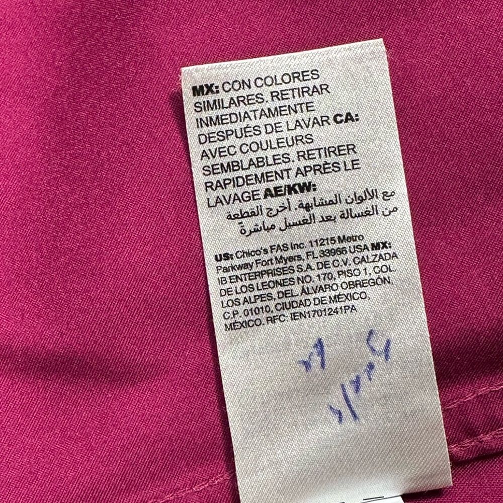 Chico's Fuchsia Button Down Shirt - Picture 8 of 11